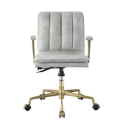 ACME Damir - Office Chair - Vintage White Top Grain Leather & Chrome | Meri Furniture