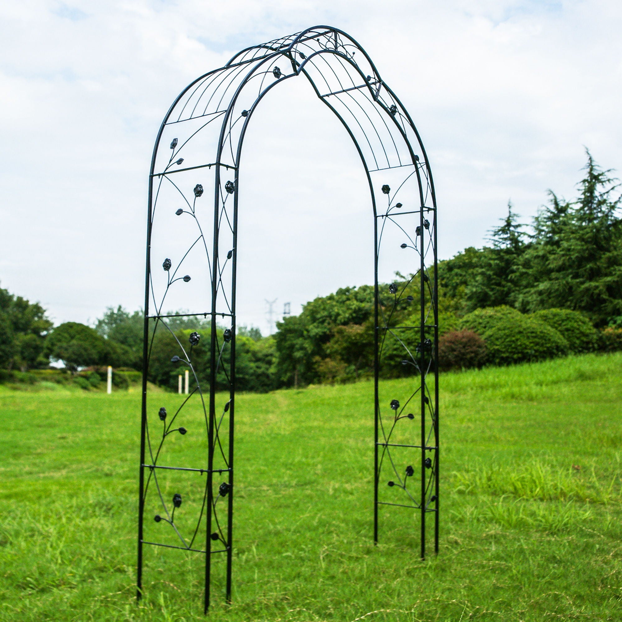 Metal Garden Arch Assemble Freely With 8 Styles Garden Arbor Trellis Climbing Plants Support Rose Arch