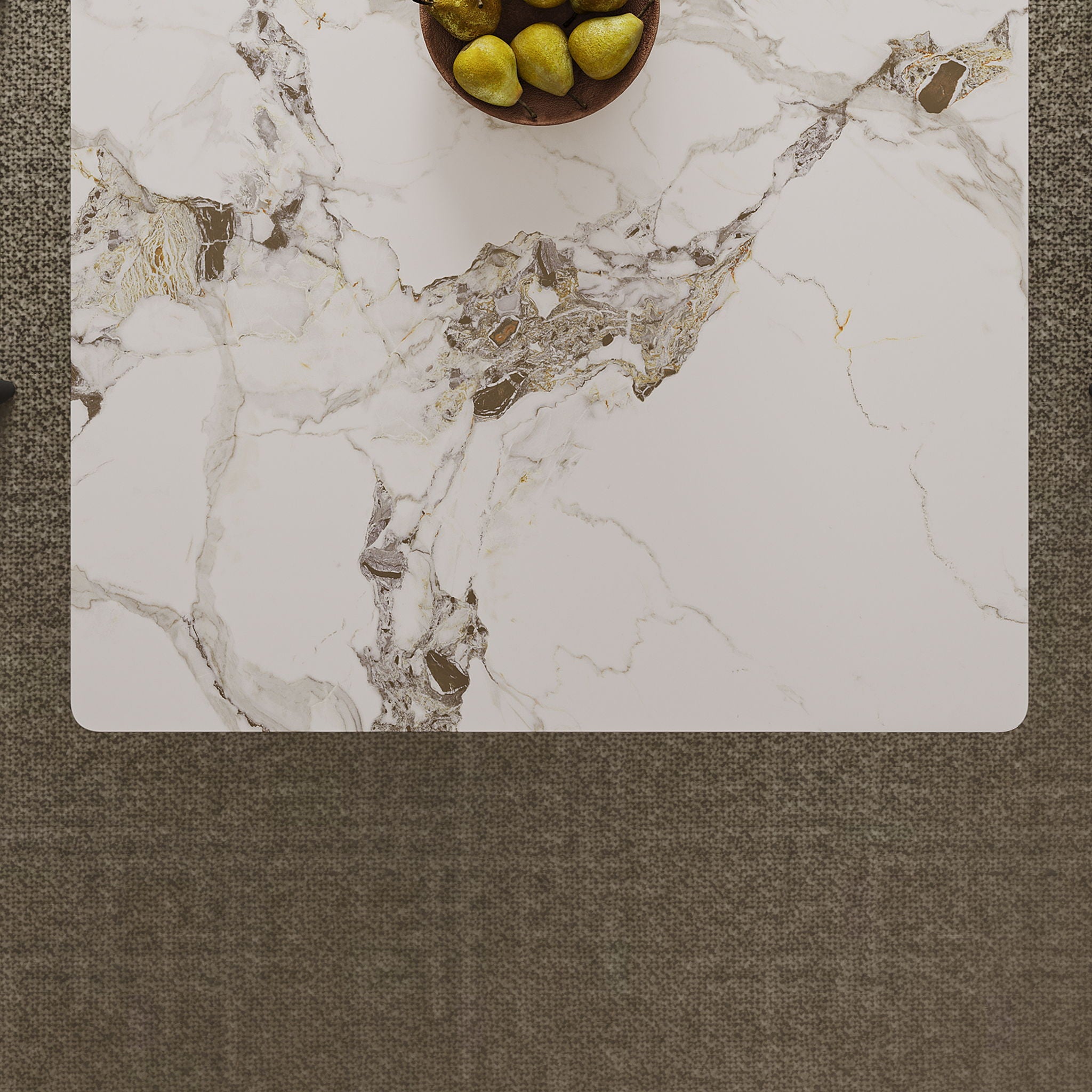 Modern Rectangular Dining Table For 6 - 8, Plated Hourglass Base