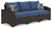 Signature Design by Ashley® Windglow - Blue / Brown - Sofa With Cushion | Meri Furniture