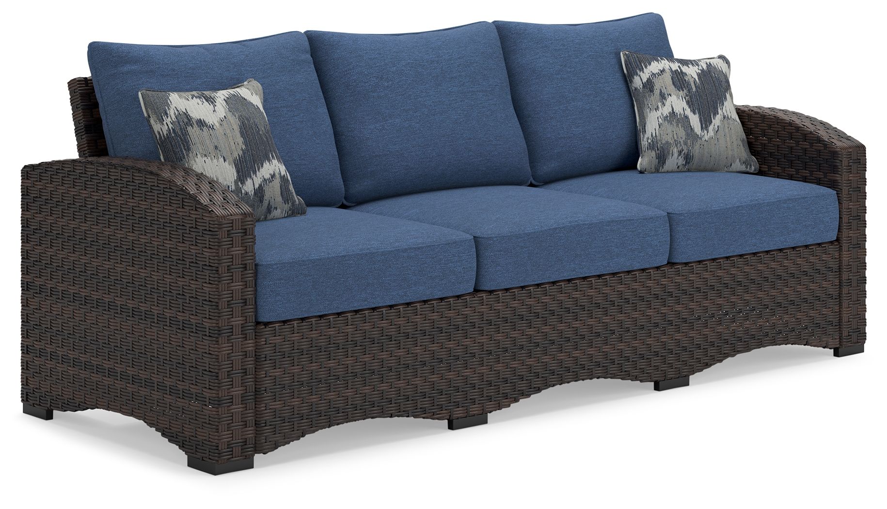 Signature Design by Ashley® Windglow - Blue / Brown - Sofa With Cushion | Meri Furniture