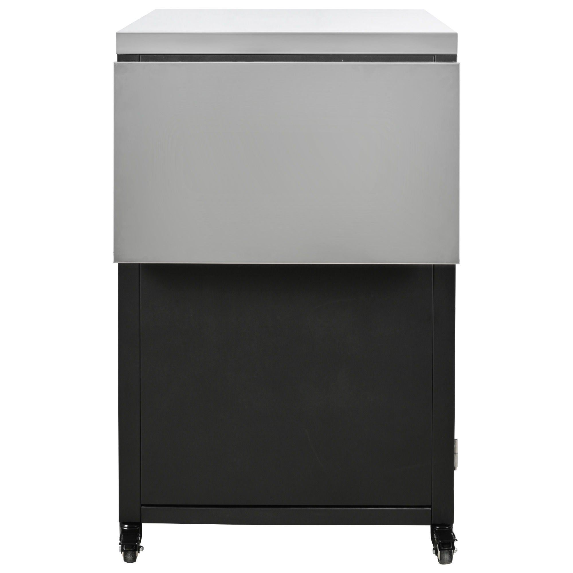 Versatile Outdoor Cabinet With Folding & Expandable Work Surfaces, Ample Storage Space, And Lockable Wheels - Matte Black
