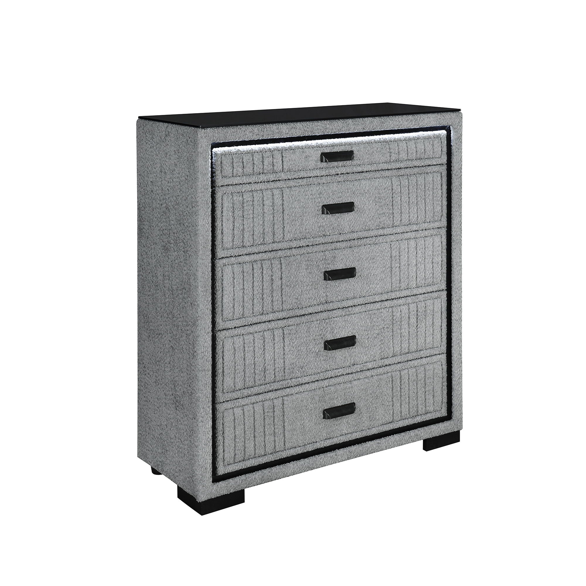 Isaiah - Upholstered Chest With LED Lighting