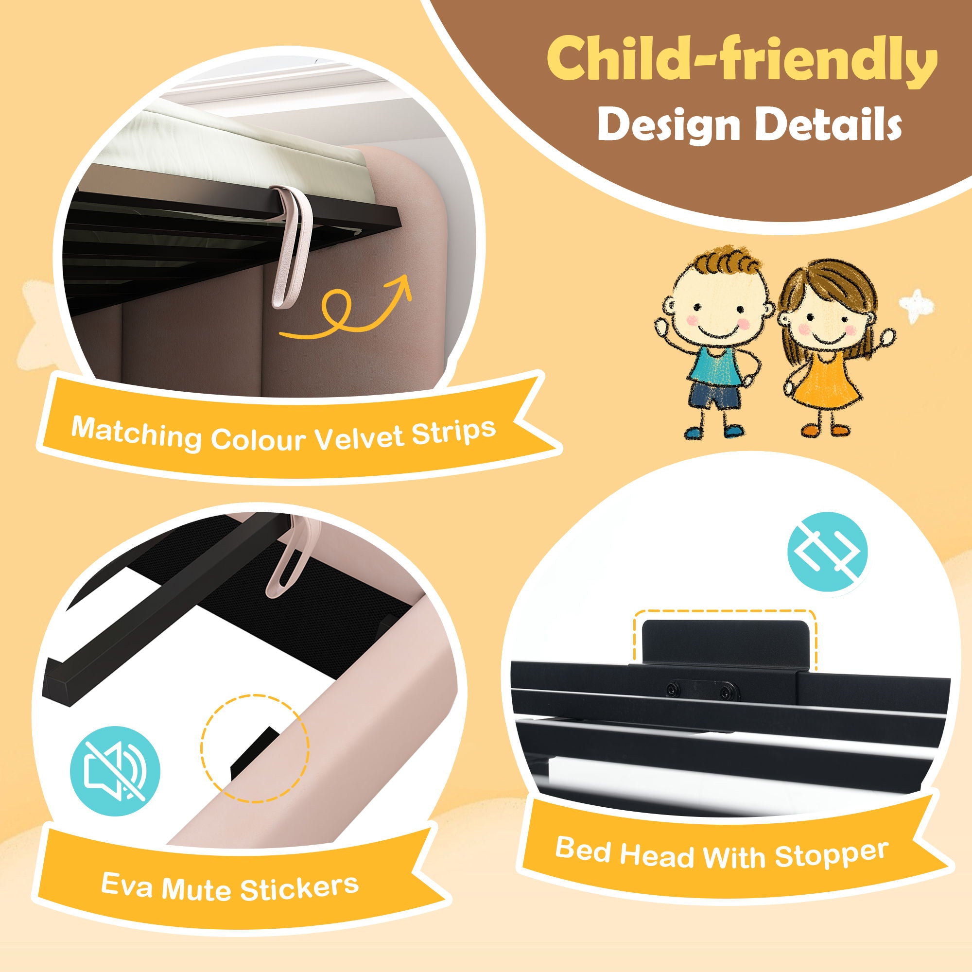 Upholstered Daybed With Metal Slatted Base