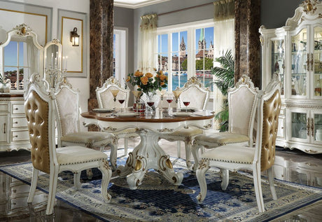 ACME Picardy - Dining Table - Antique Pearl & Cherry Oak | Meri Furniture