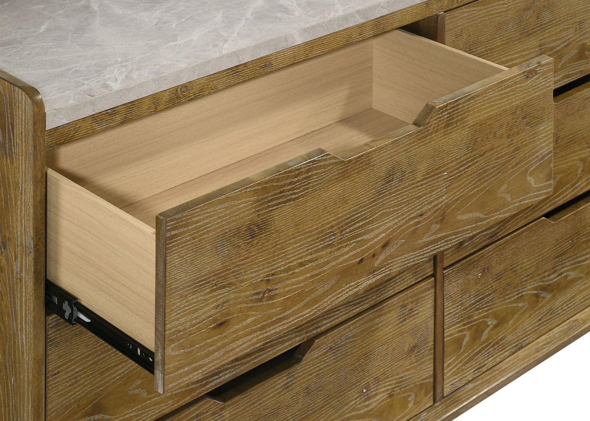 Henderson 6-drawer Bedroom Dresser with Mirror Medium Oak