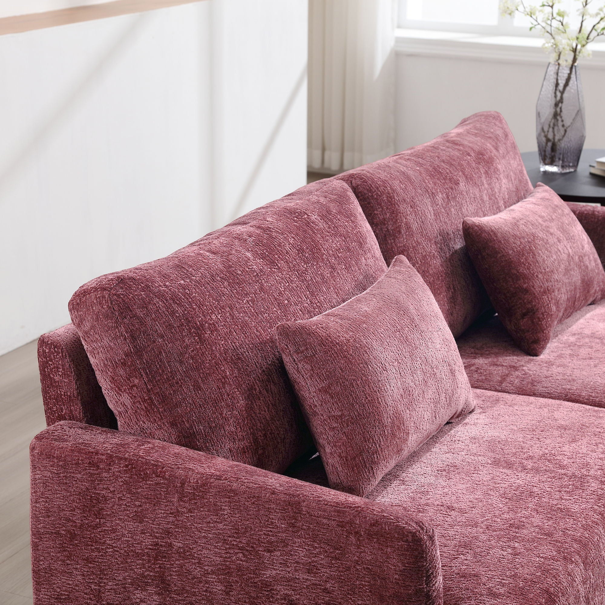 Mid Century Modern Fabric Loveseat Sofa, 2 Seat Upholstered Couch