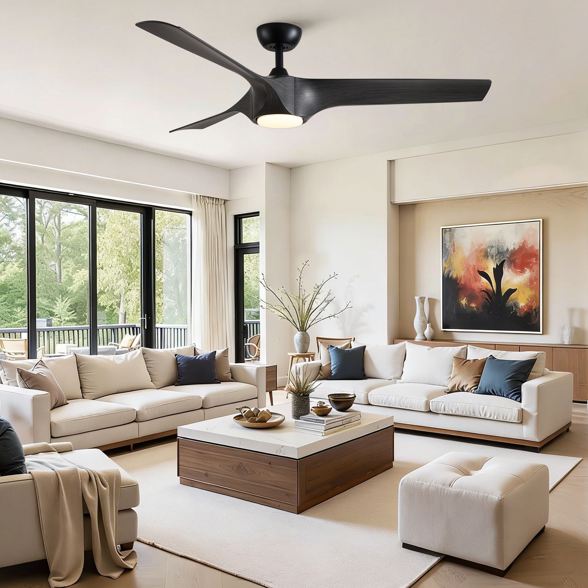 Reversible Quiet Motor Ceiling Fan Light With ABS Blades