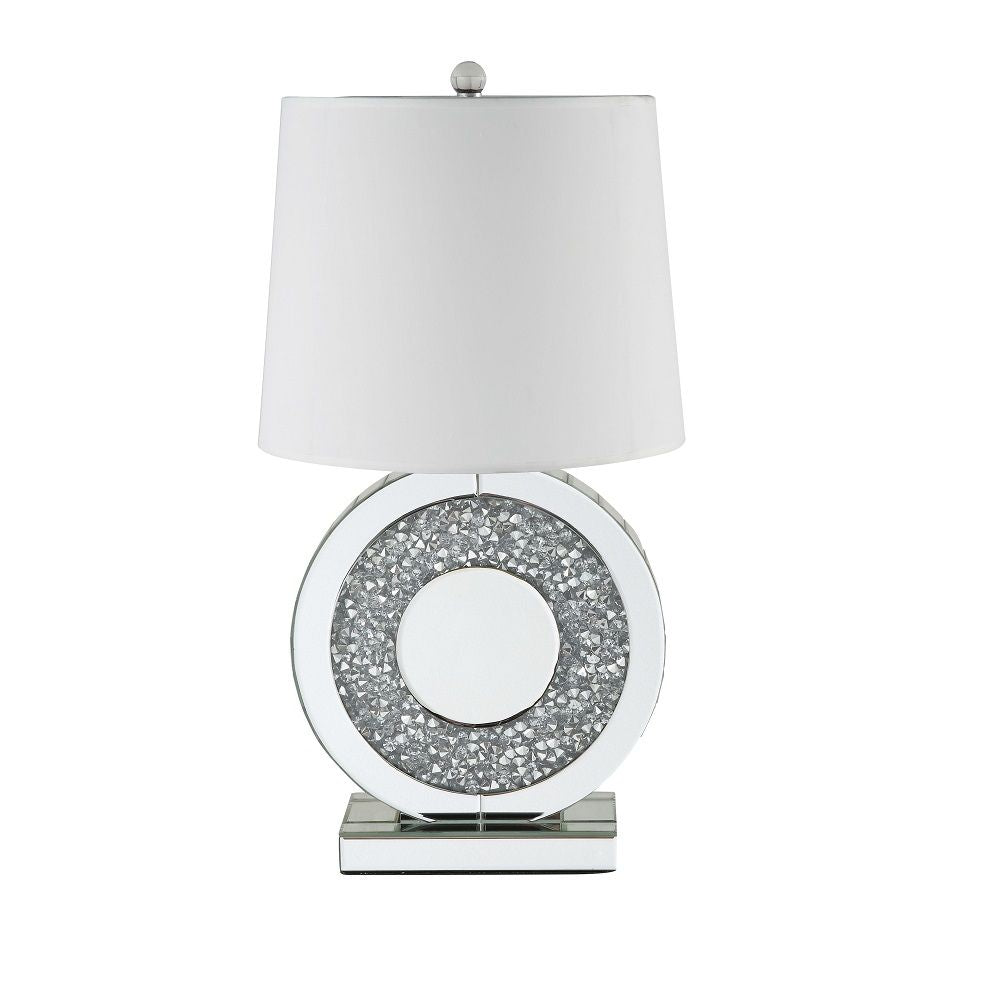 ACME Noralie - Table Lamp - Mirrored & Faux Diamonds - 27" | Meri Furniture