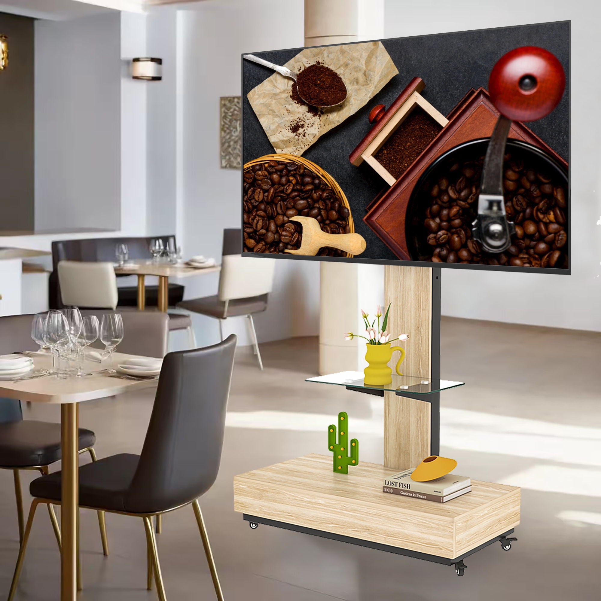 Adjustable Height Mobile TV Cart