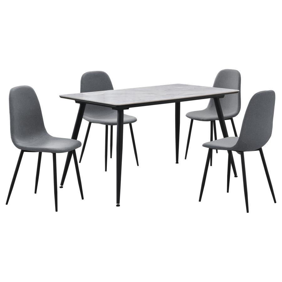 Coaster Fine Furniture Dennison - 5 Piece Rectangular Dining Table Set - Gray | Meri Furniture