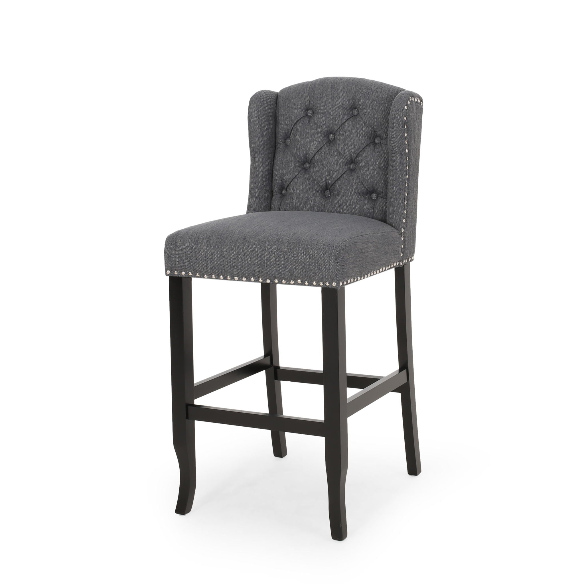 Vienna - Contemporary Fabric Tufted Wingback Counter Stools (Set of 2)
