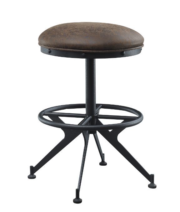 ACME Zangief - Stool (Set of 2) - Salvaged Brown & Black Finish | Meri Furniture