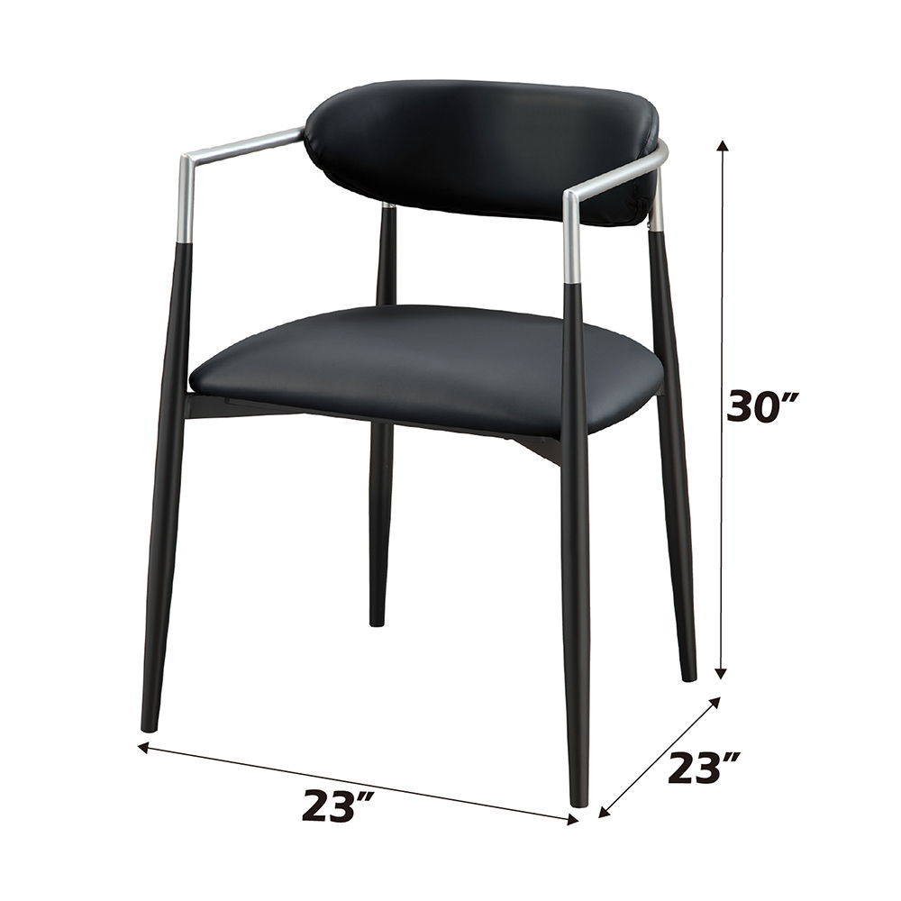 Gavan - Arm Chair Set of 2) - Black Synthetic Leather