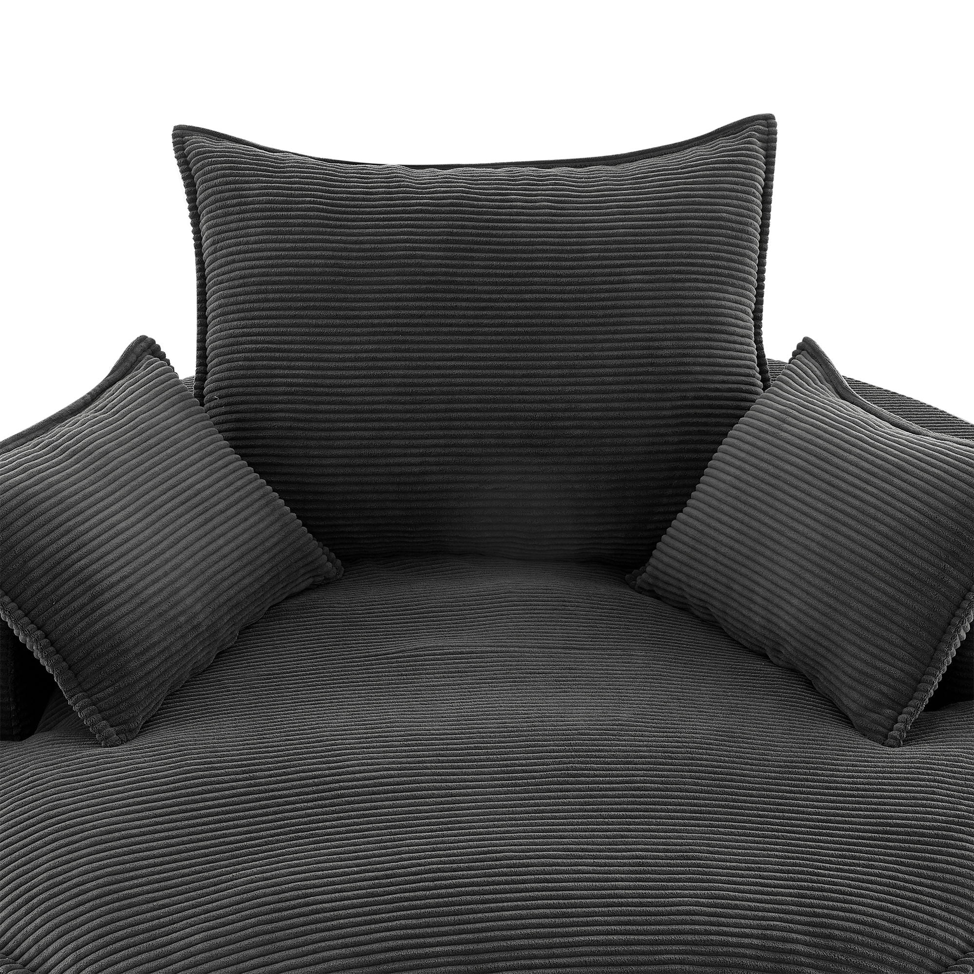 360° Swivel Accent Barrel Chair With Dual Layer Cushion And 3 Removable Pillows