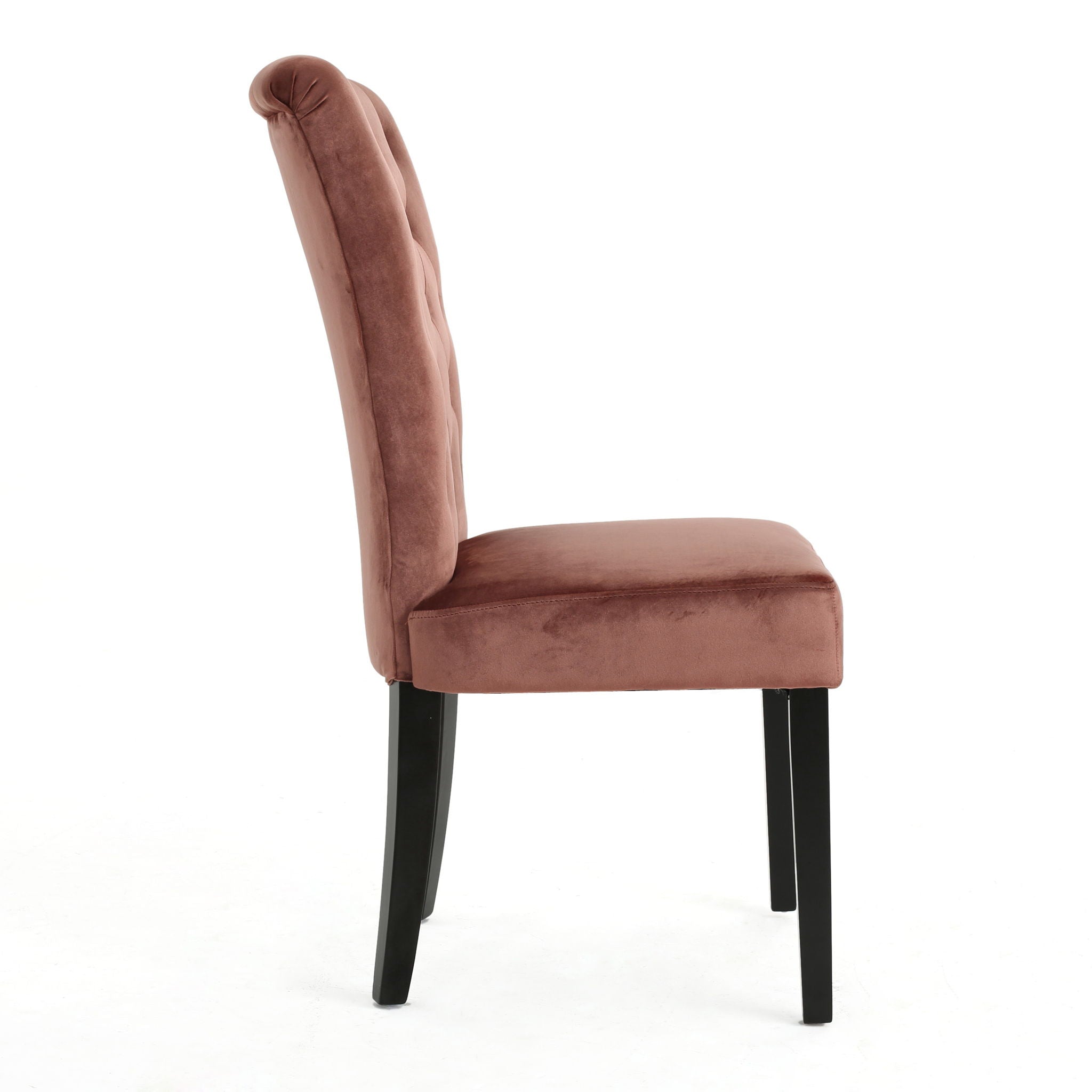 Elegant Velvet Tufted Dining Chair - Blush