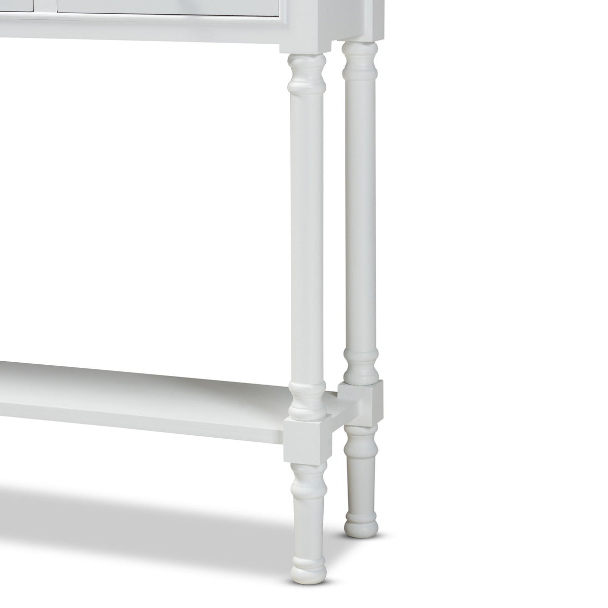 Calvin Classic and Traditional French Farmhouse White Finished Wood 3-Drawer Entryway Console Table
