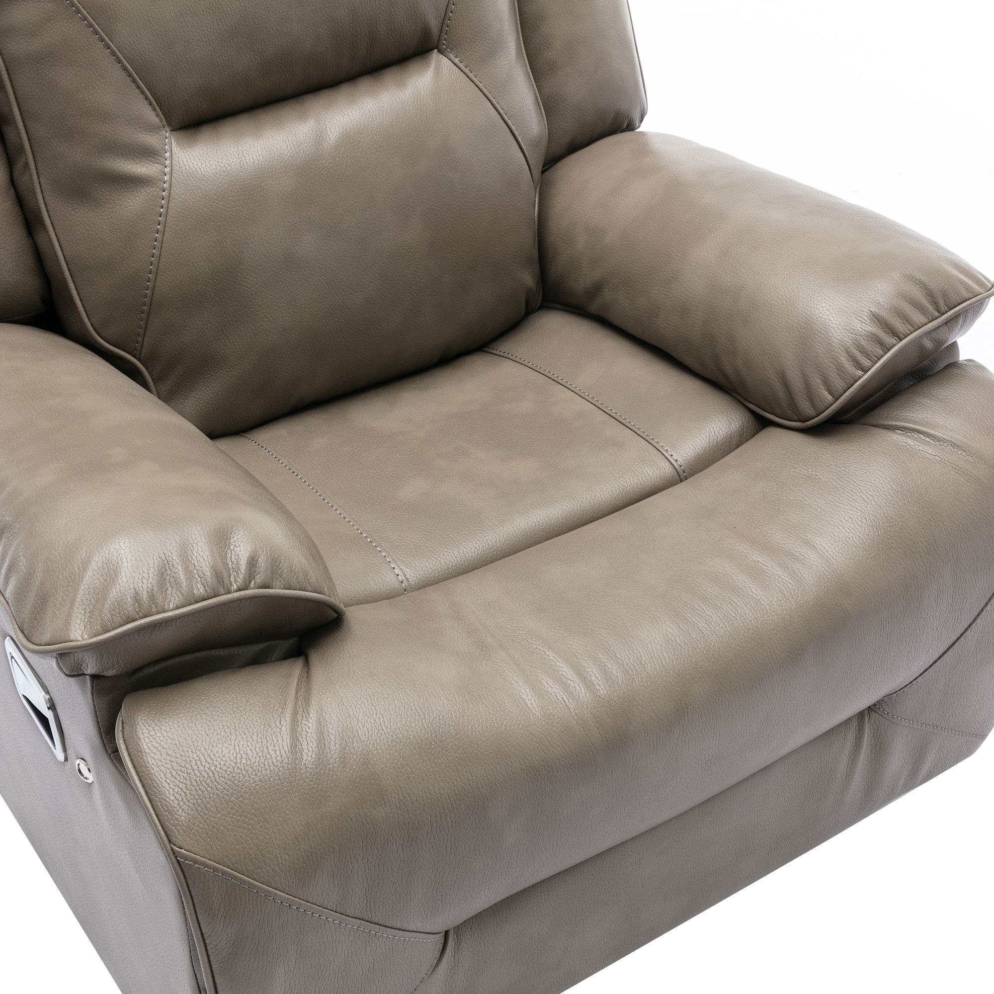 3 Seater Home Theater Recliner Manual Recliner Chair With A LED Light Strip Two Built-In Cup Holders For Living Room