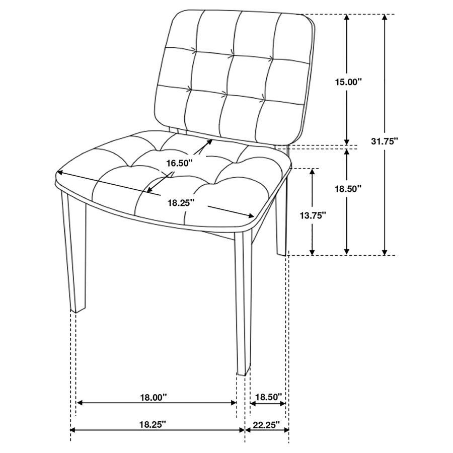 Coaster Fine Furniture Redbridge - Upholstered Dining Side Chair (Set of 2) - Walnut | Meri Furniture