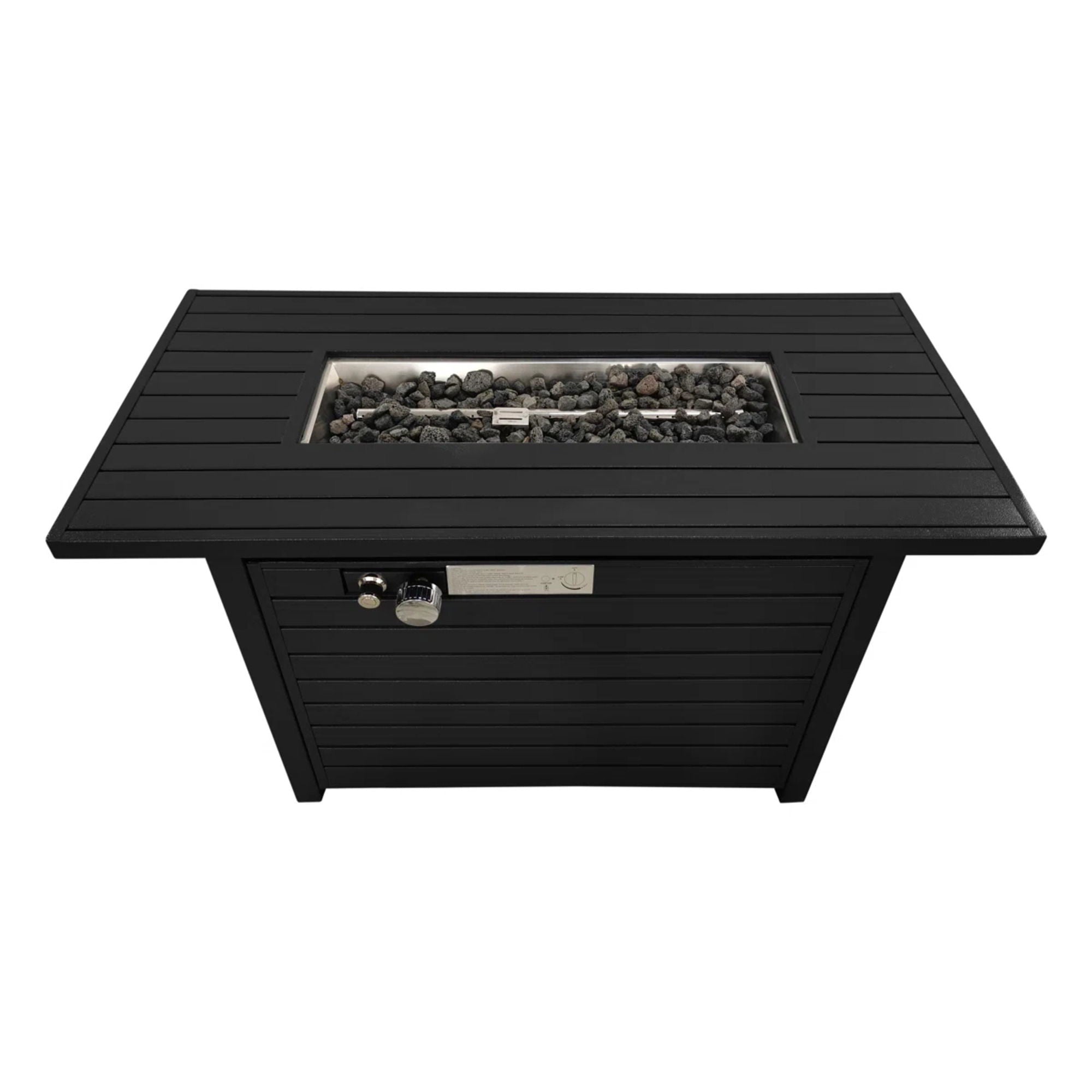 Outdoor Fire Pit Table & Lid - Black
