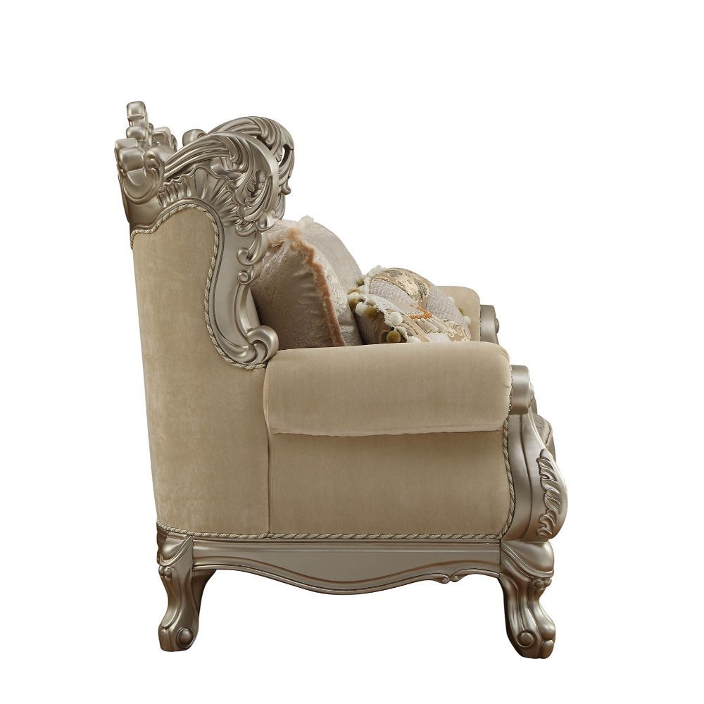 ACME Ranita - Loveseat - Fabric & Champagne | Meri Furniture