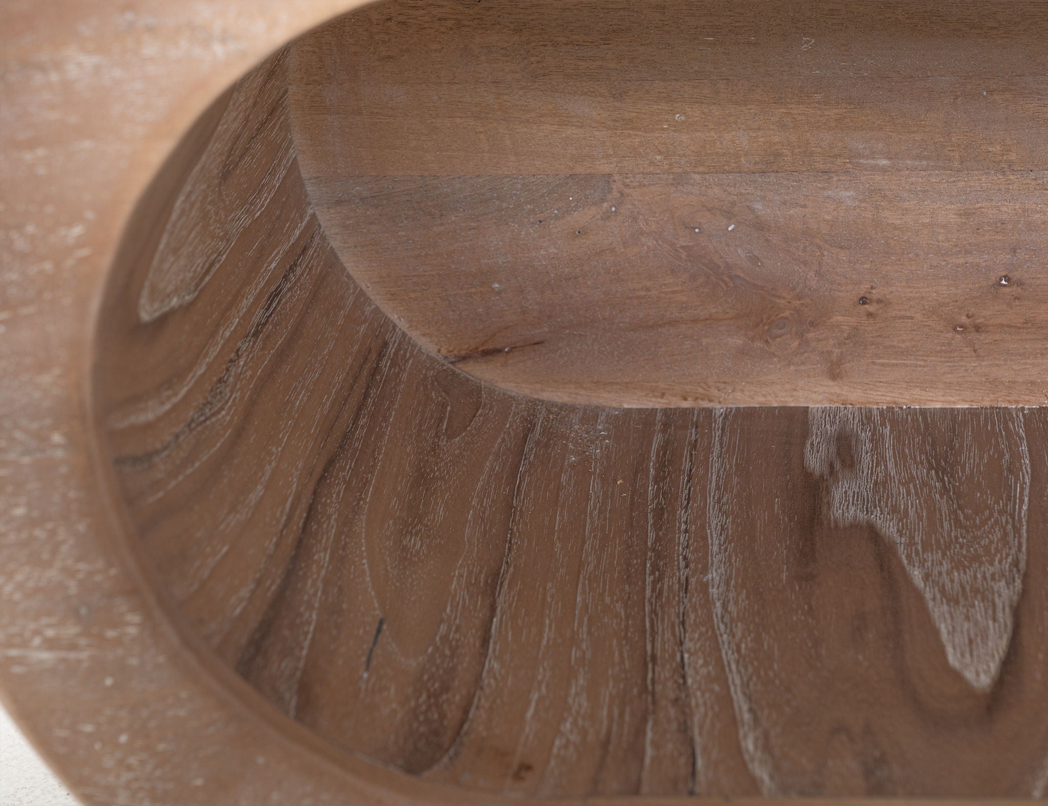 Balam - Wooden Bench With Cushioned Seat - Ivory White