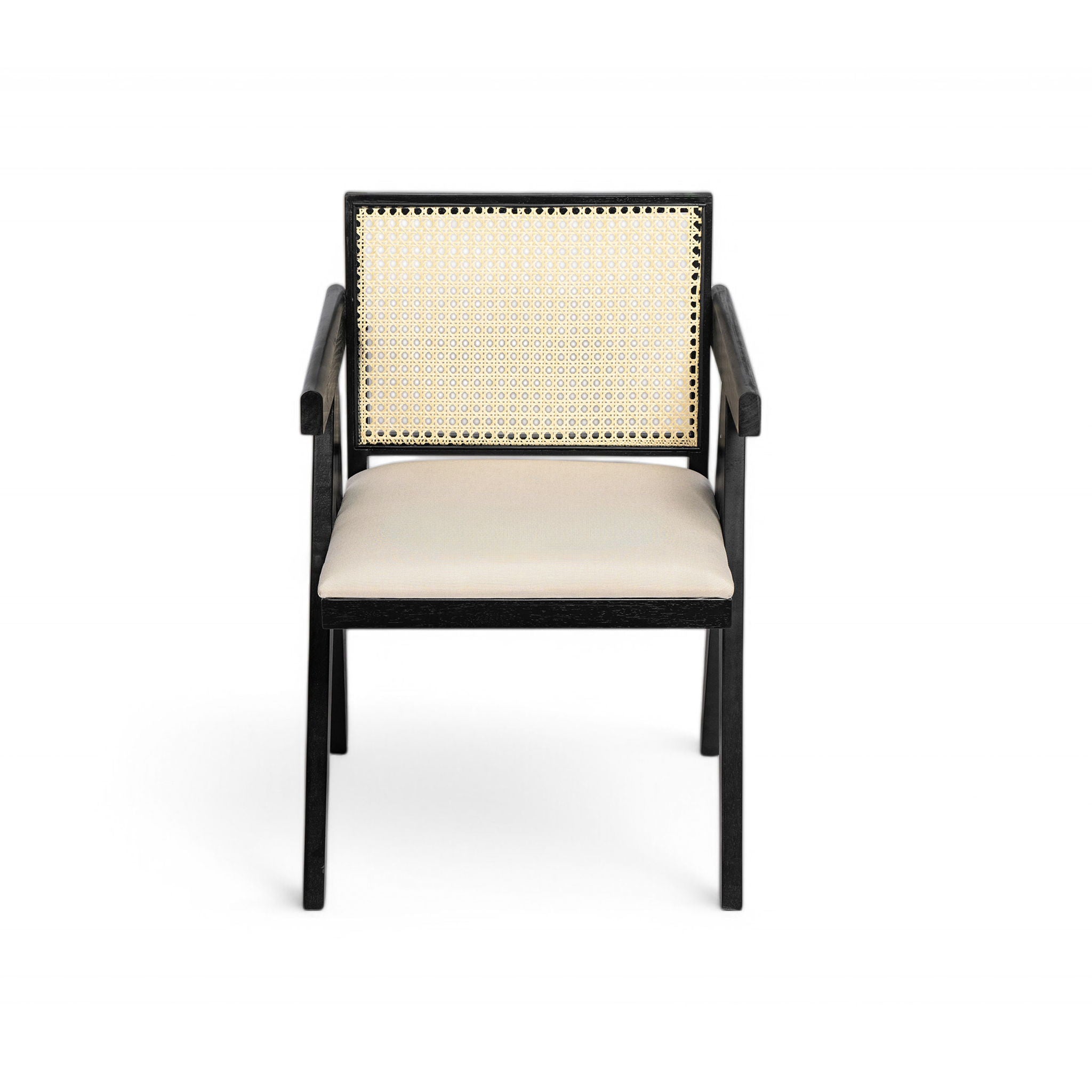 Chandigarh Farmhouse Style Cane Upholstered Dining Chairs (Set of 2)