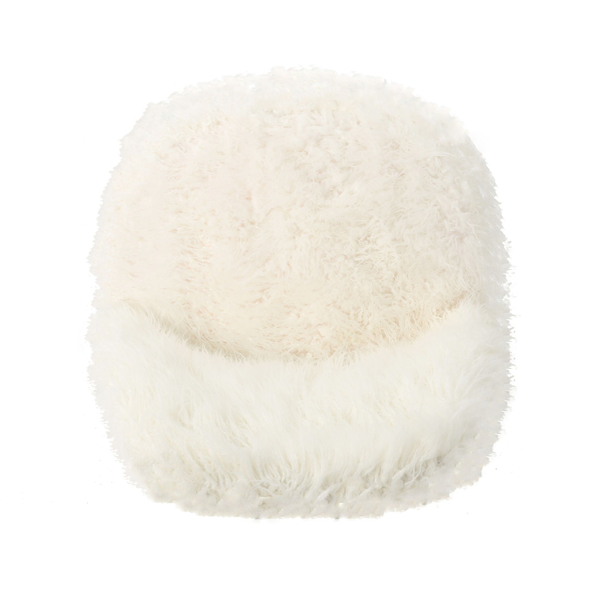 Modern Glam Club Chair With Shaggy Textures - White