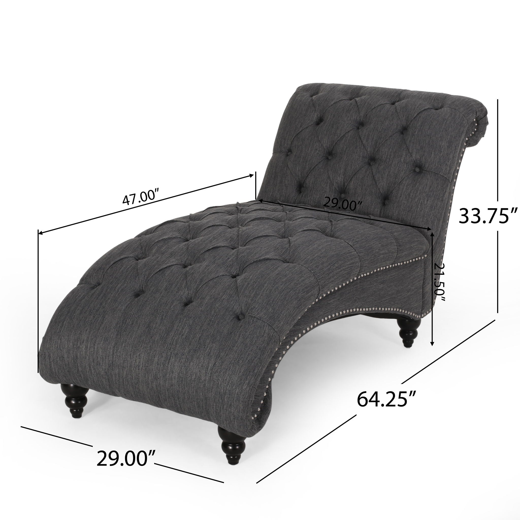 Chaise Lounge With Button Tufted Diamon Stitch