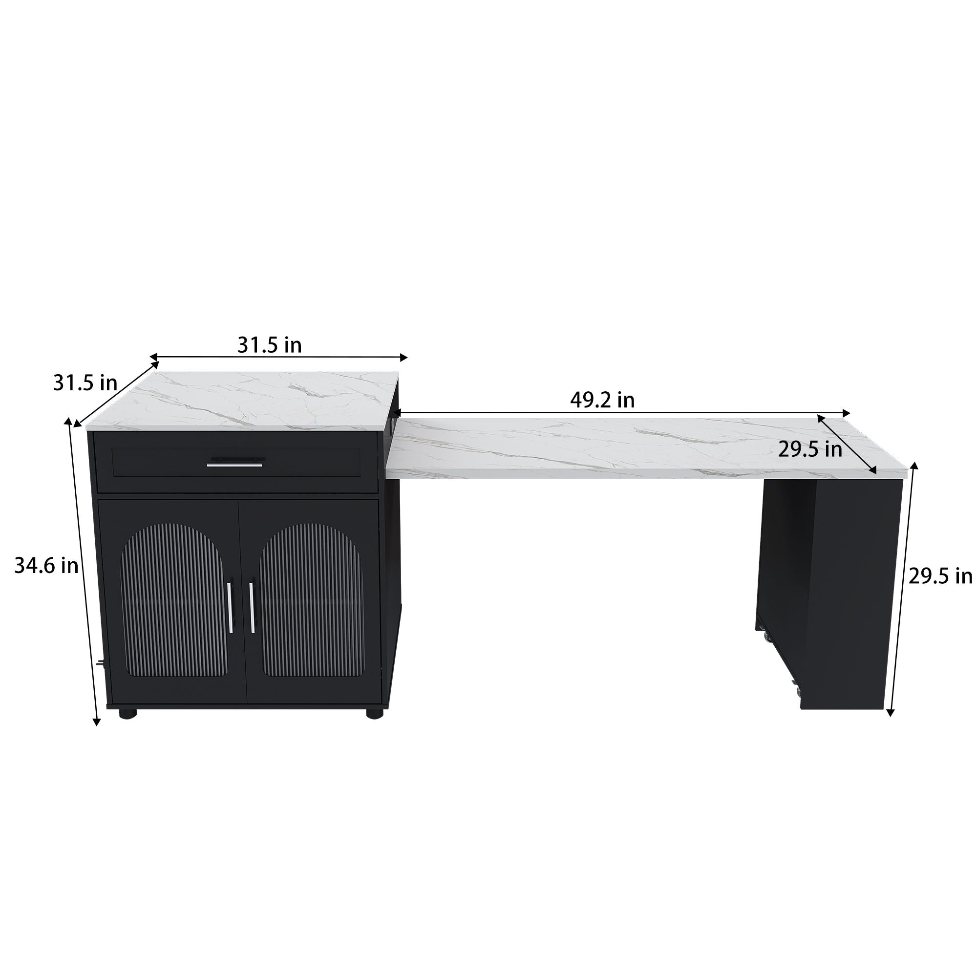 Expandable Kitchen Island With Power Outlet