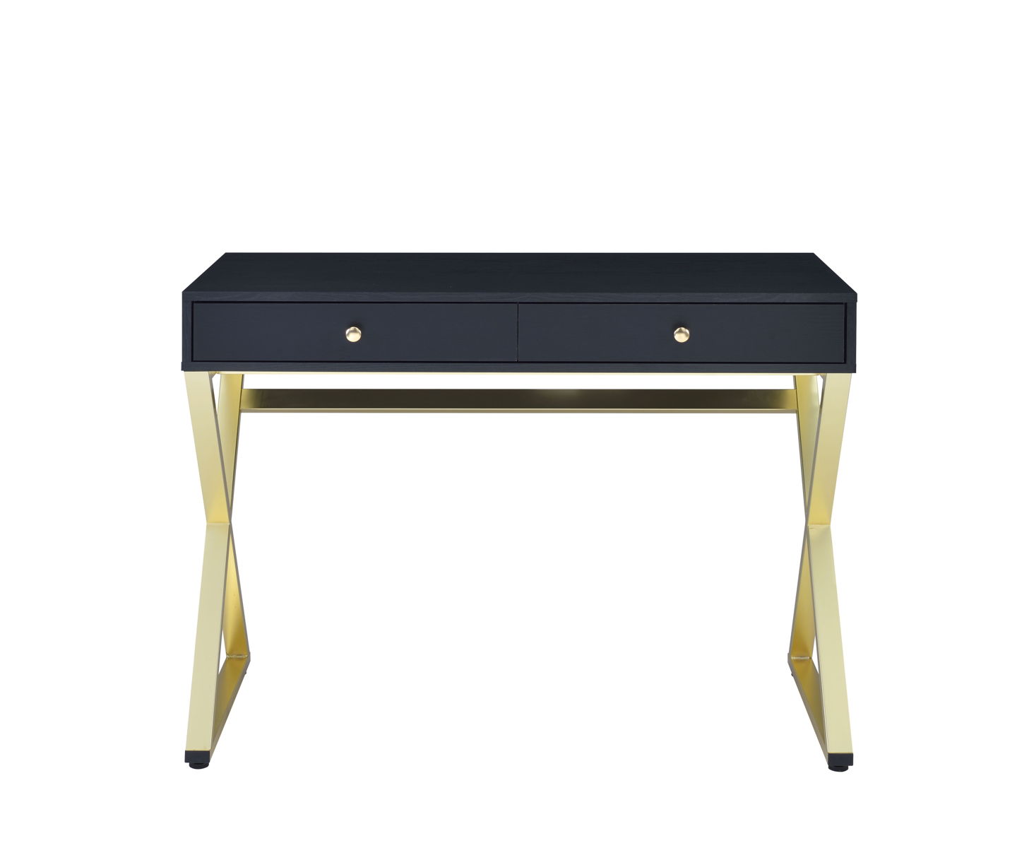 ACME Coleen - Vanity Desk - Black & Brass Finish - 31" | Meri Furniture