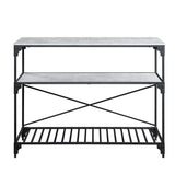 Jakob - Kitchen Cart - Black & Concrete Finish