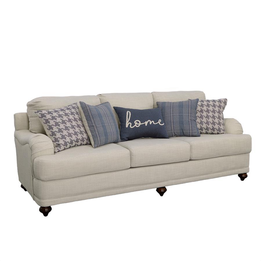 Coaster Fine Furniture Glenn - Upholstered English Arm Sofa - Light Gray And Blue | Meri Furniture