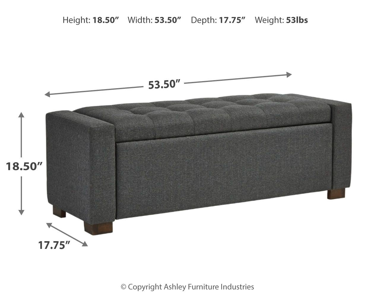 Ashley Furniture Cortwell - Gray - Storage Bench | Meri Furniture