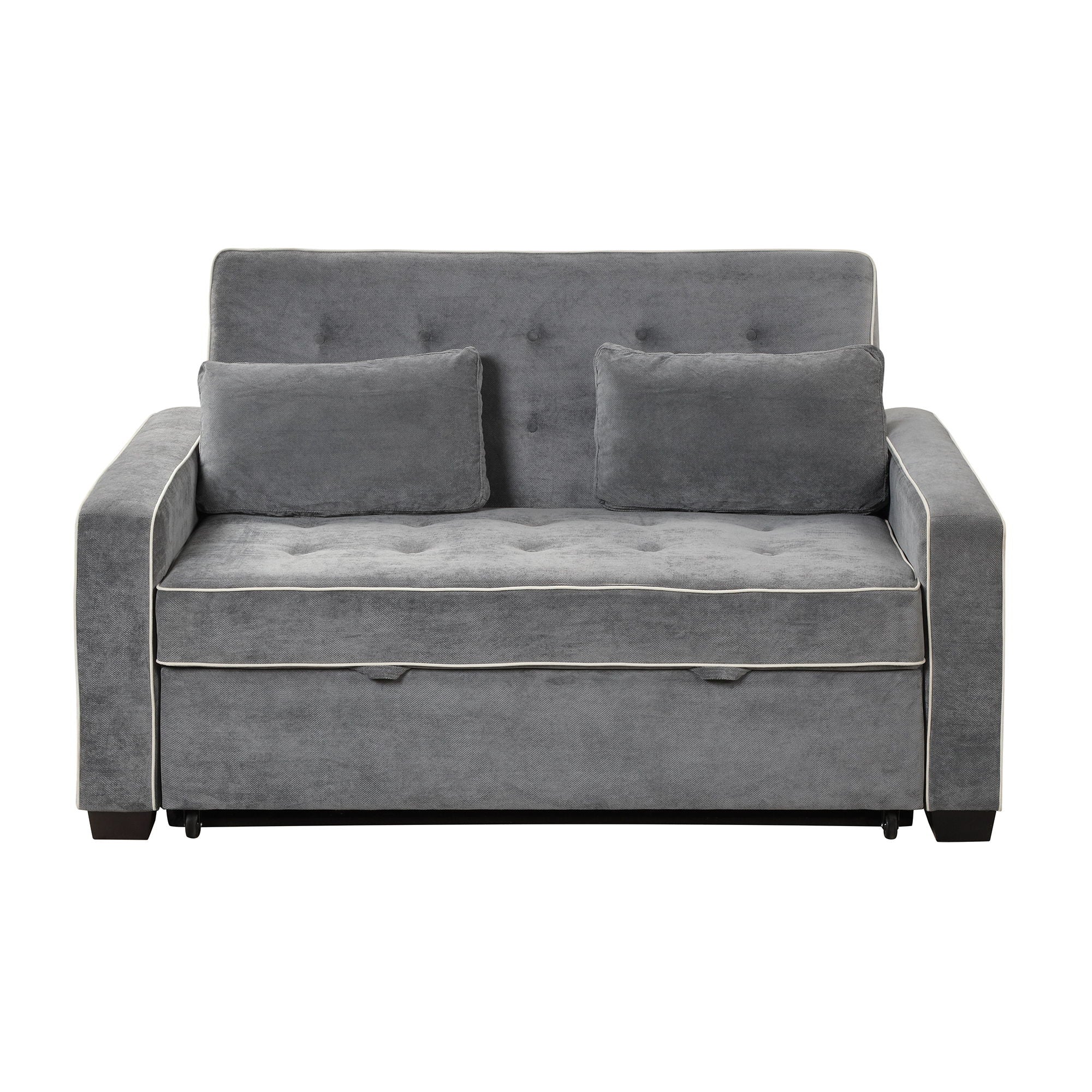 Upholstered Sleeper Bed Sofa With Dual USB Charging, Adjustable Backrest