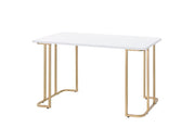 ACME Estie - Writing Desk - White & Gold Finish | Meri Furniture