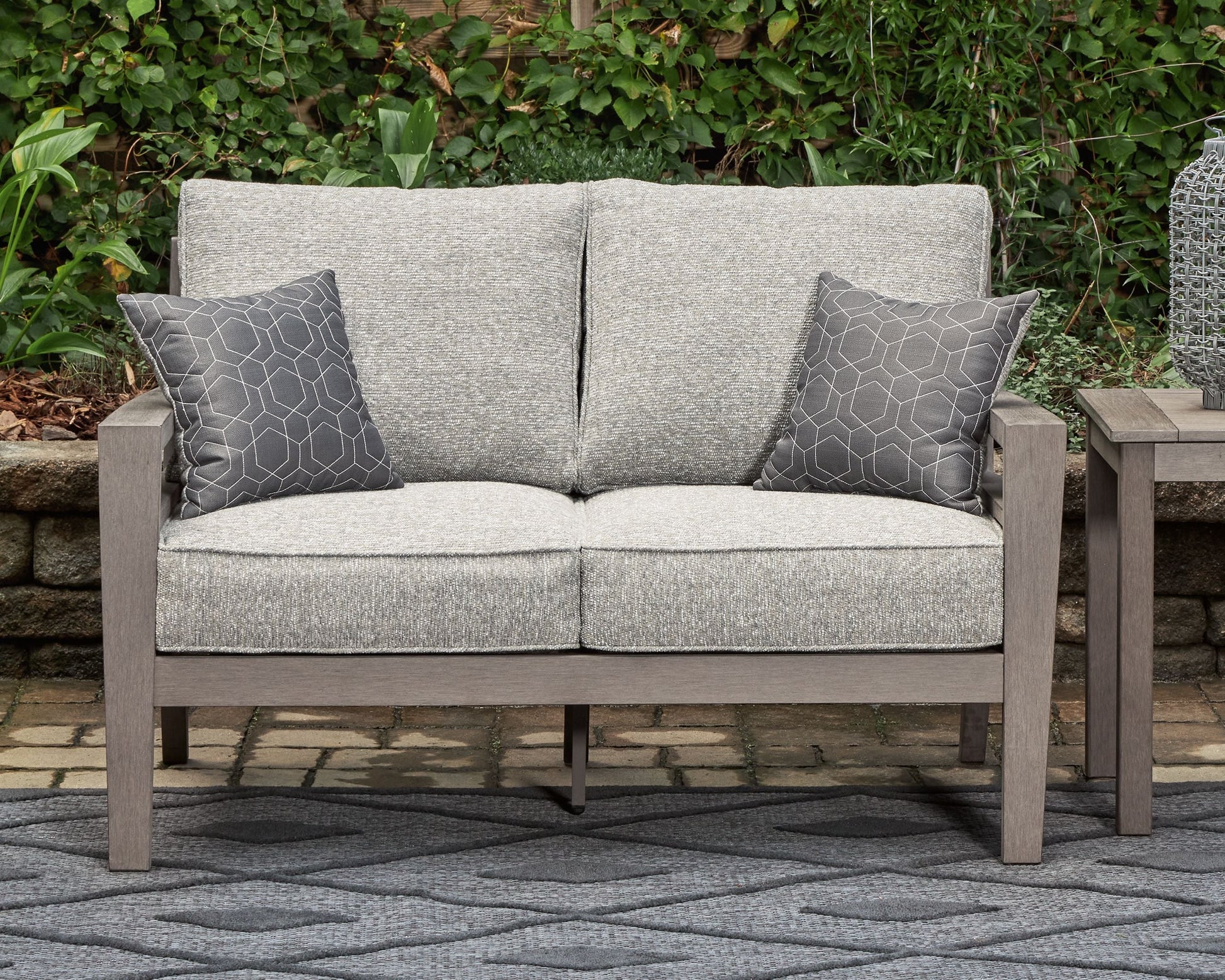Signature Design by Ashley® Hillside Barn - Gray / Brown - Loveseat W/Cushion | Meri Furniture