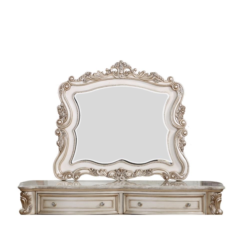 ACME Gorsedd - Mirror - Antique White | Meri Furniture