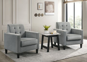 Hale  Light Gray Velvet Armchairs and End Table Living Room Set