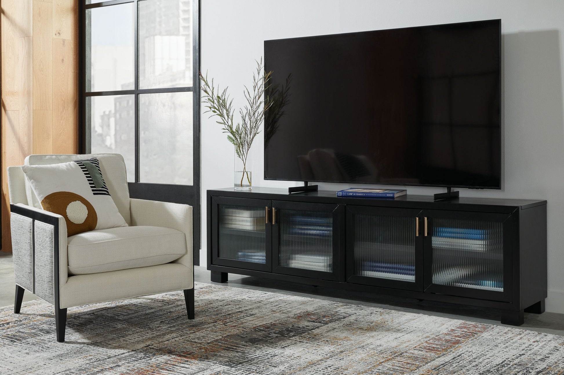 Signature Design by Ashley® Winbardi - Black - Extra Large TV Stand | Meri Furniture
