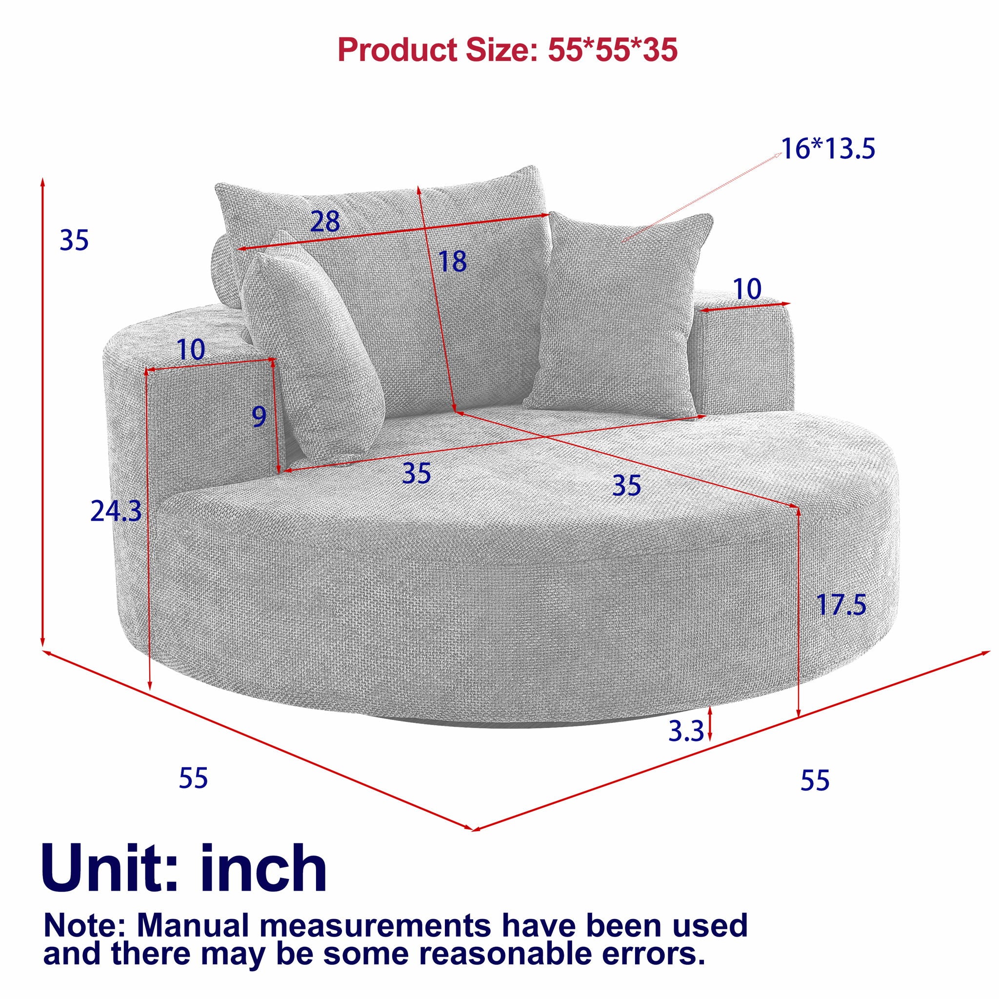 Single Swivel Chair, Fluffy Modern Sleeper, 360 Degree Swivel Chair For Living Room - Beige