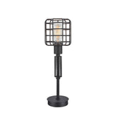 The Marek floor lamp will enhance your home with the sleek and industrial style that will stand out in any room. This lamp features a simple metal cage shade and a base in a rich finish.