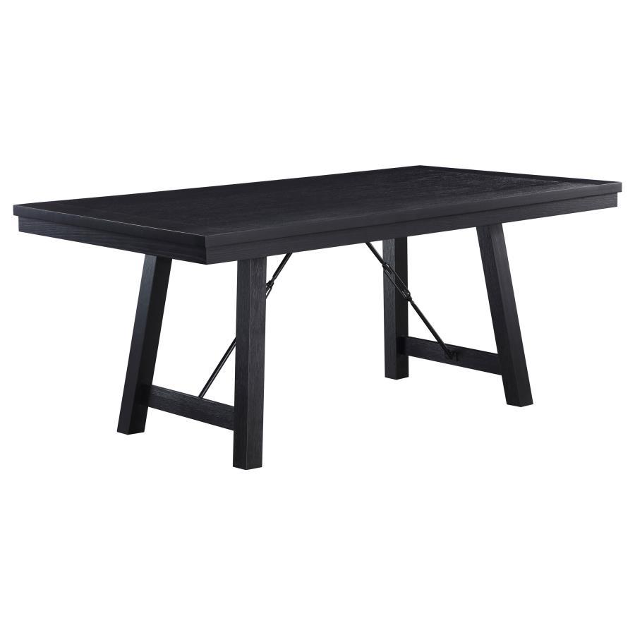Coaster Fine Furniture Newport - Rectangular Wood Trestle Dining Table - Black | Meri Furniture