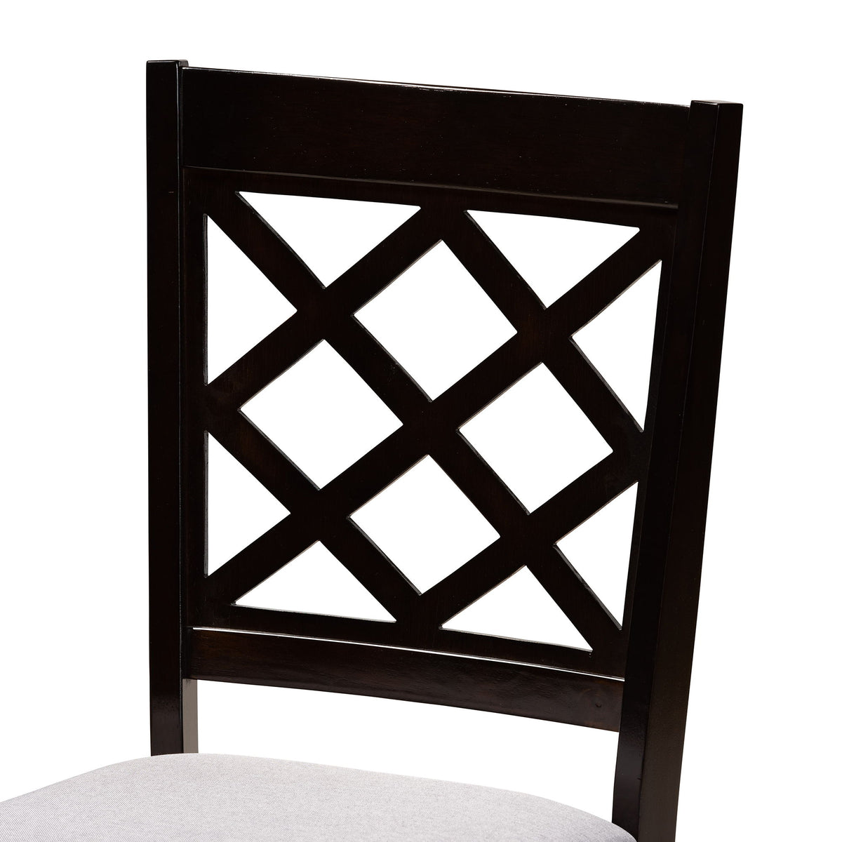 Andor Modern and Contemporary Grey Fabric Upholstered and Dark Brown Finished Wood 6-Piece Dining Set