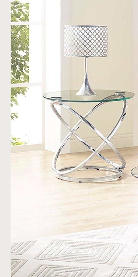 Modern Contemporary Cocktail Table Set - Chrome