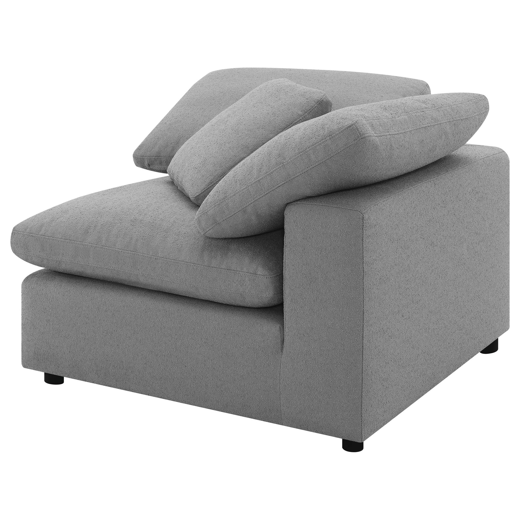 Segoura - 5 Piece Upholstered Modular Sectional With Reclined Back Pillows - Gray