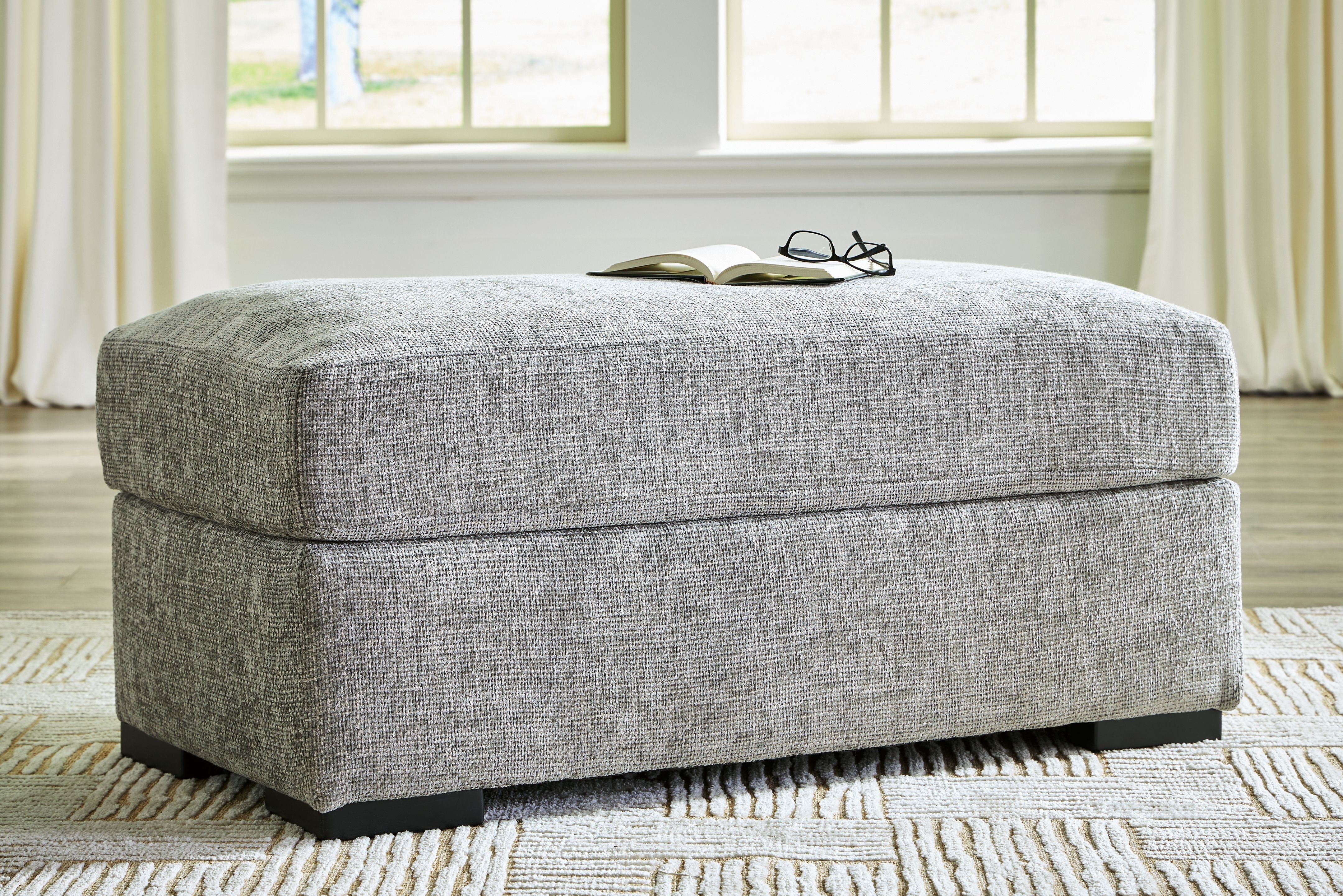 Signature Design by Ashley® Dunmor - Graphite - Ottoman | Meri Furniture