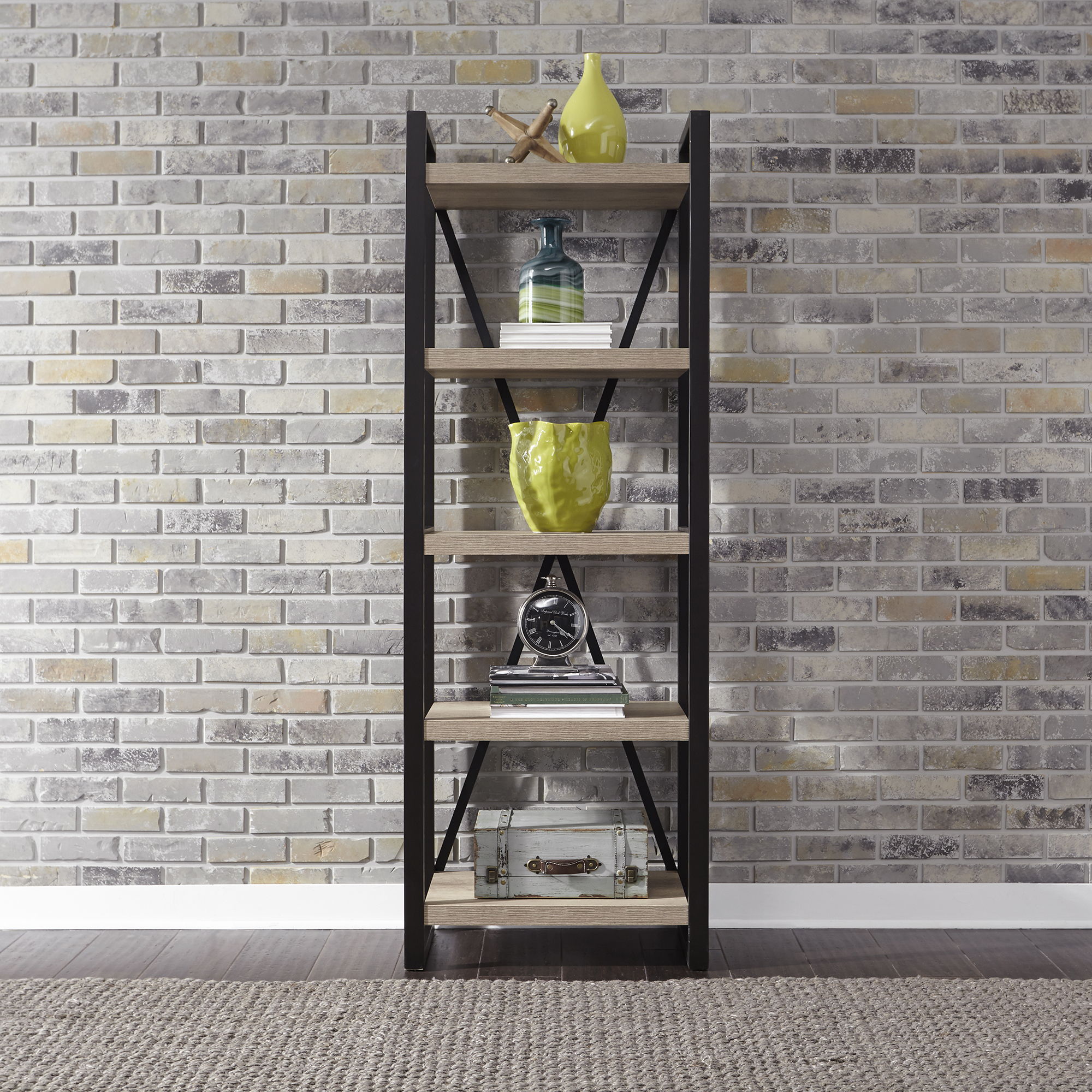 Liberty Furniture Sun Valley - Tall Pier Unit With Faux Metal - Light Brown | Meri Furniture