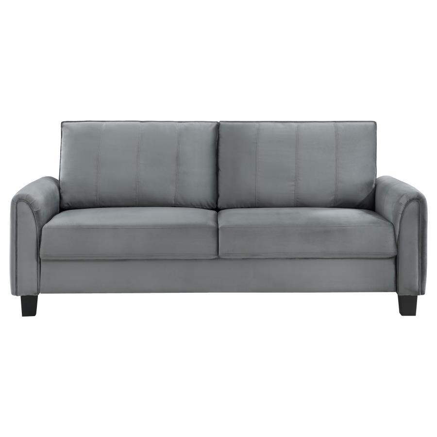Coaster Fine Furniture Davis - Upholstered Rolled Arm Sofa - Gray | Meri Furniture