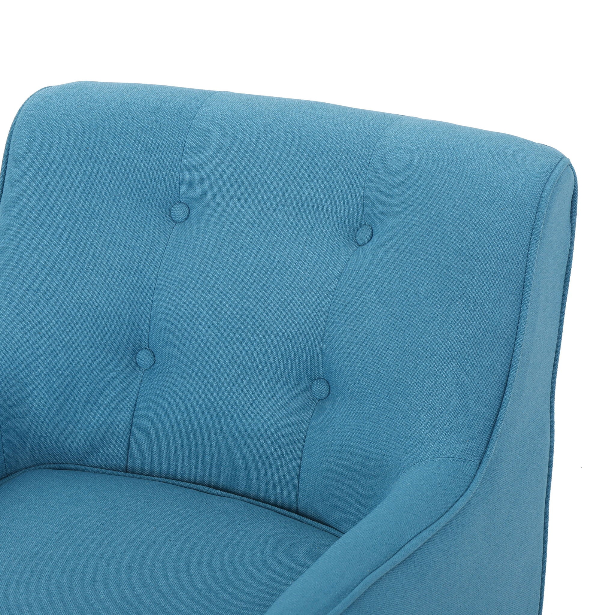 Modern Arm Chair With Tufted Back And Wooden Legs